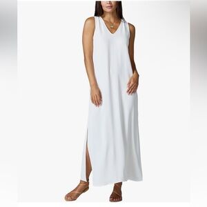 Franne Golde Santorini Dress Size XL White Flowy Maxi Minimalist Comfort